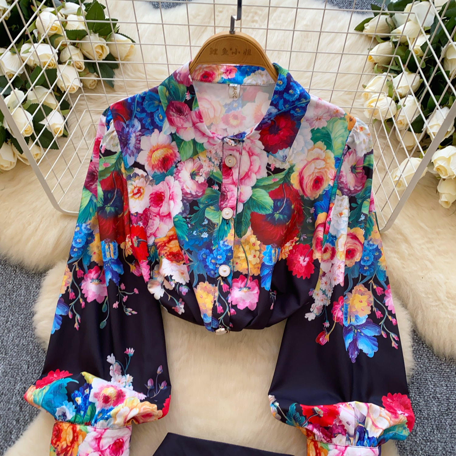 Two Piece Dress Floral Vintage 2 Piece Sets 2025 Women Clothing Long Lantern Sleeve Blouses High Waist Pleated Skirt Suit Chic Summer Outfits