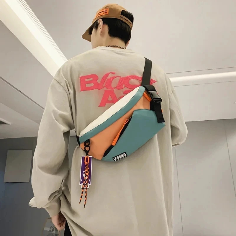 Mens Chest Drill Bag Womens Fanny Pack Street Clothing Chest Bag Multi functional Neutral Nylon Hip Hop Waist Bag Waterproof Phone Bag 250318