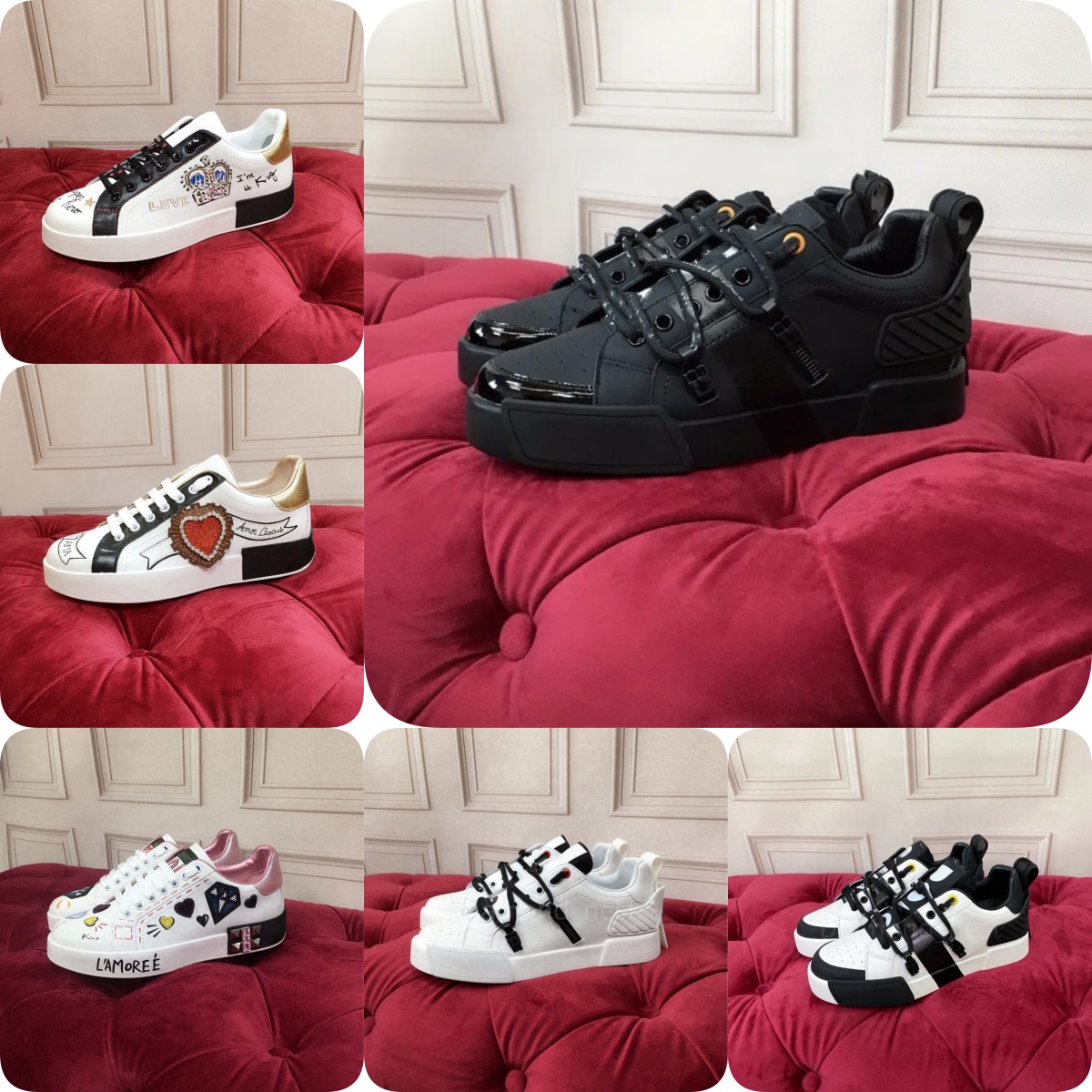 shoes designer portofino nappa calf leather sneakers luxury women doodle musical note love patch shoes platform sneakers Letter printed for skateboard shoes