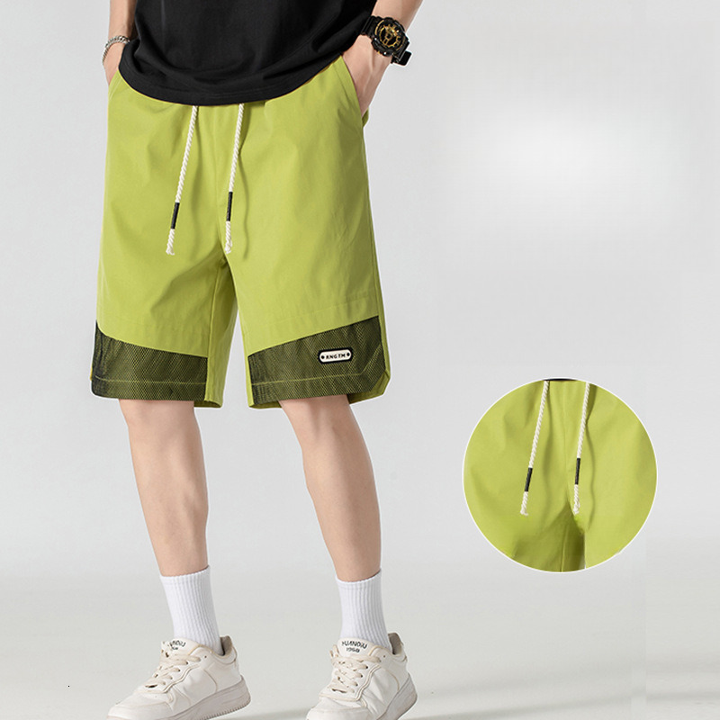 2025S Fashion Designer Trendy Workwear For Men In Summer Thin Breathable Waterproof Loose Trendy Straight Leg Five Quarter Pants Casual Ice Silk Short