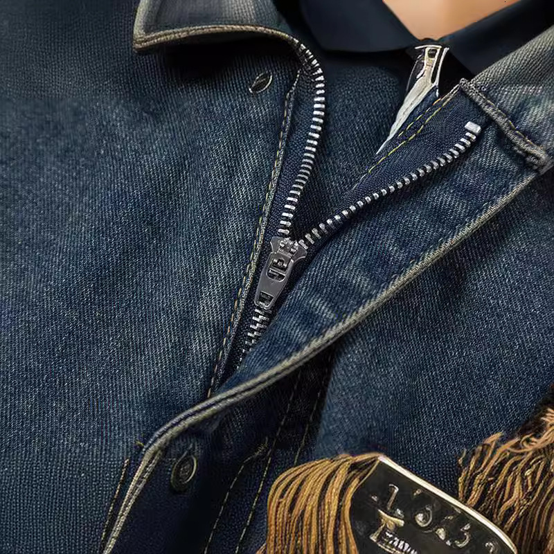 2025S Fashion Designer Zongchi Clothing Society Brand American Patchwork Used Water Washed Cowboy Shorts For Men S Summer Loose Trendy Wide Leg Pentag