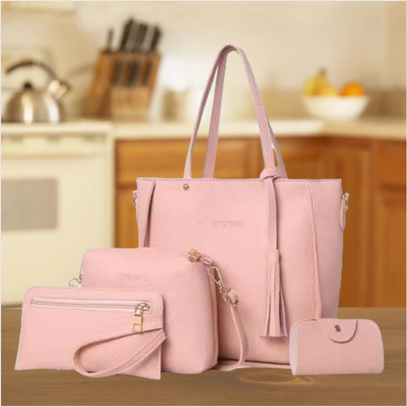 2024 New Fashion One Shoulder Handheld Crossbody Three Piece Set Mother Crocodile Pattern Bag Women's