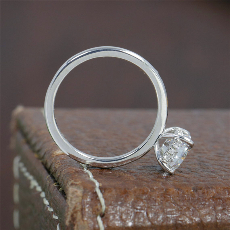 Jewelry 1.0 Carat Cushion Cut Hiden Halo Engagement Ring For Women Solid White Gold Lab Diamond IGI Certificate Wedding Ring E VS1 HPHT CVD Diamond