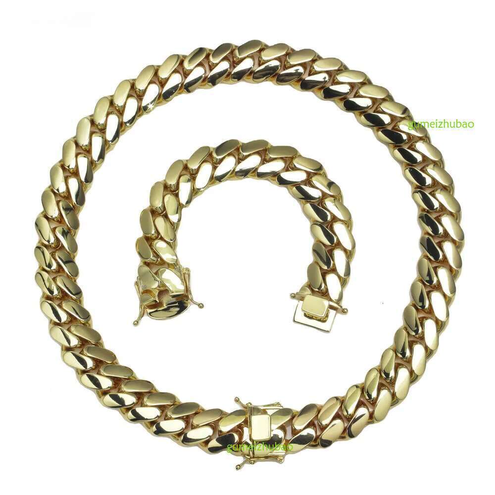 Wholesale Choker Miami Cuban Chain moissanite men necklace 10k 14k Gold cuban k chain fashion jewelry necklaces