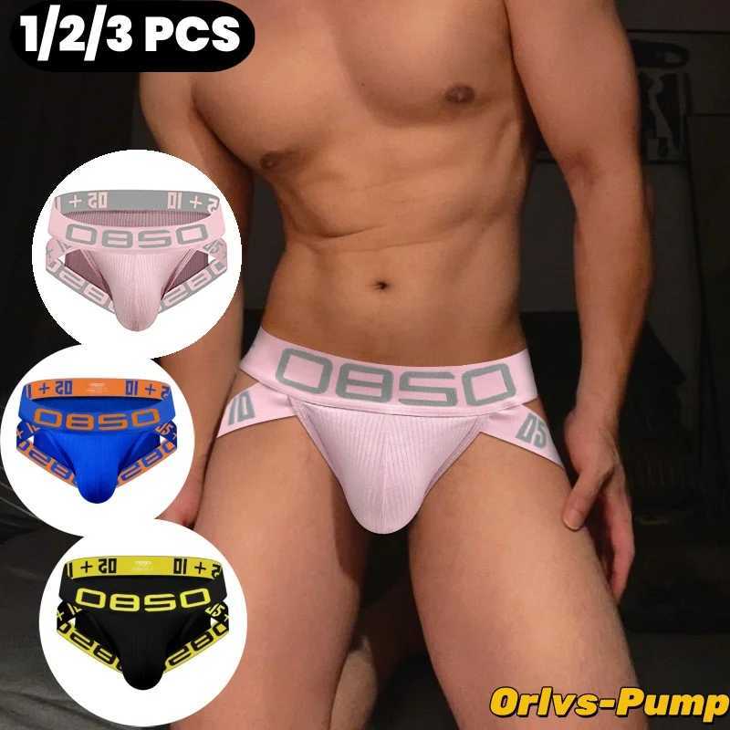 1/2/3 PCS Men Underwear Breathable Threaded Cotton Sexy Gay Men Briefs Hip Lifting Low Waist Sexy Underwear Full Hip CoverageT250322