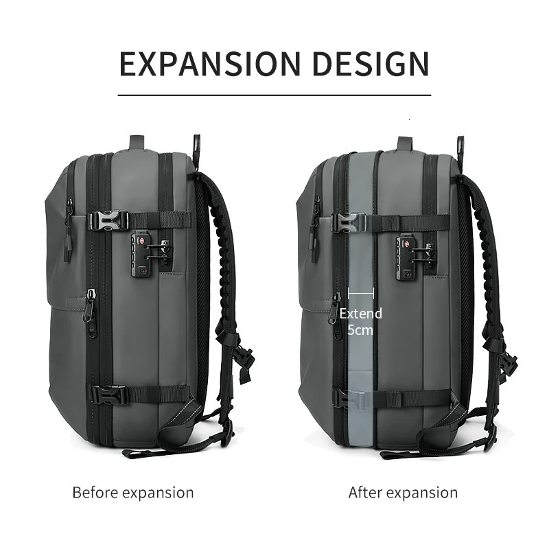 Men Travel Backpack vacuum compression 17 inch Laptop Backpack Business Large Capacity school Backpack Expanded Hiking backpack 250319