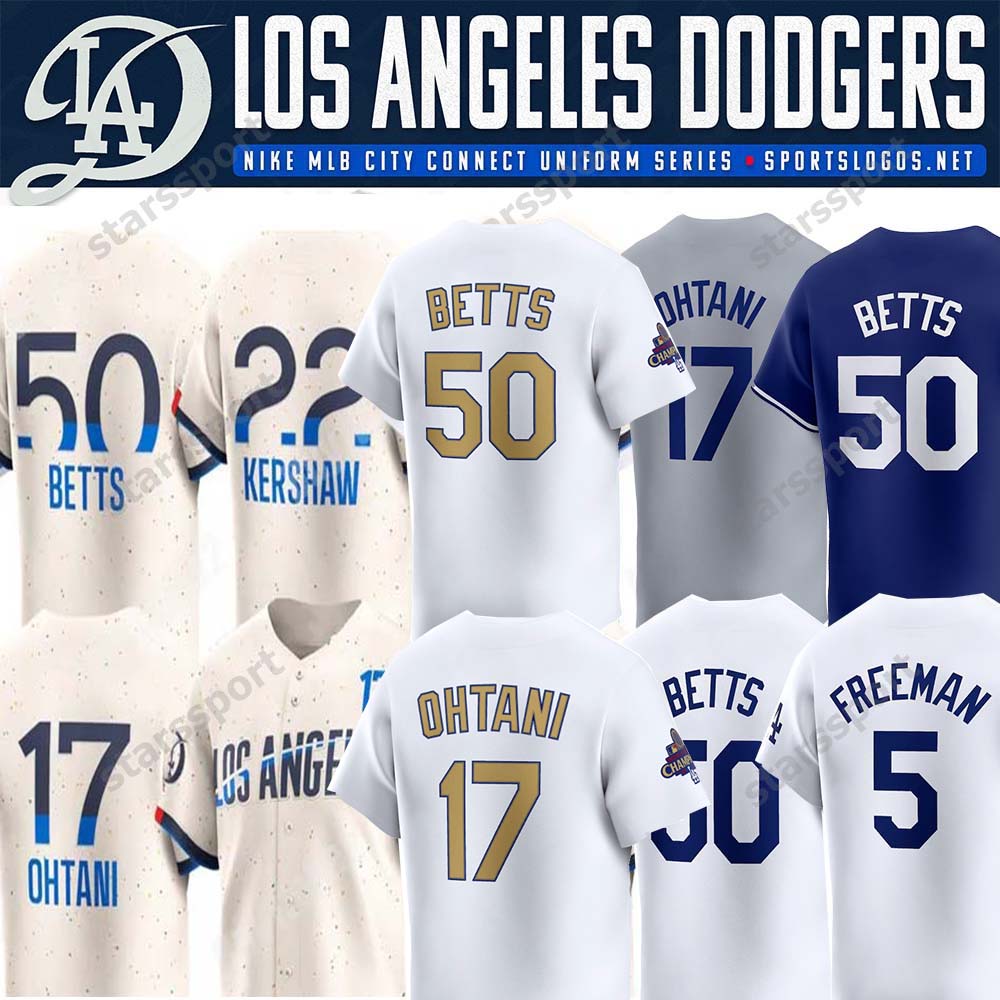 Dodger Gold Jersey Shohei 17 Ohtani Mookie 50 Betts 18 Yamamoto Freddie 5 Freeman Max 13 Muncy City Connect Men Women Youth Baseball