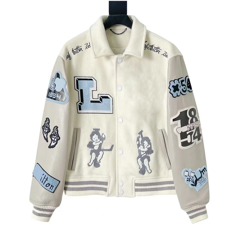 Top Qaulity Men Outerwear Coats Genuine Cowhide Sleeves Puffer Jackets Designer Varsity Jacket Oversized Athleisure US Size S-XL 131w333