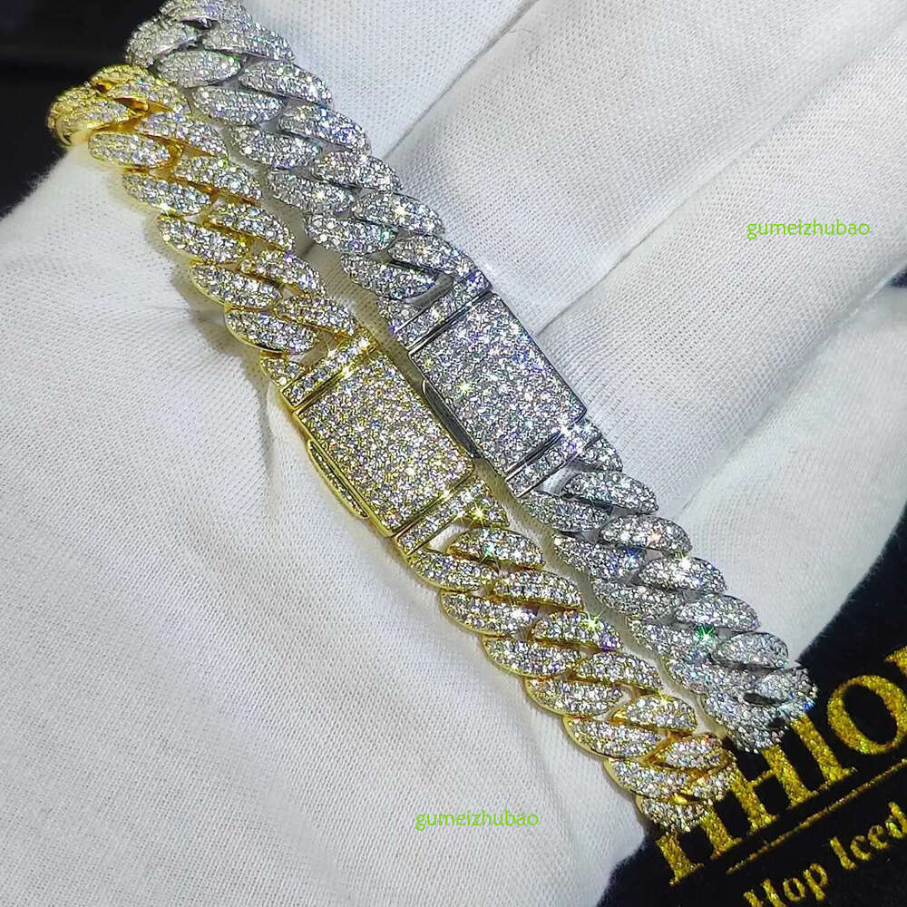 Jewelry Bg CZ k Two Row Zircon Copper Miami Cuban Bracelet Iced Out Hip Hop Men Women