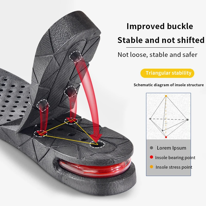 1 pair of invisible height increasing pads with adjustable height heel pads inserted for higher support and absorption foot care pads 250322