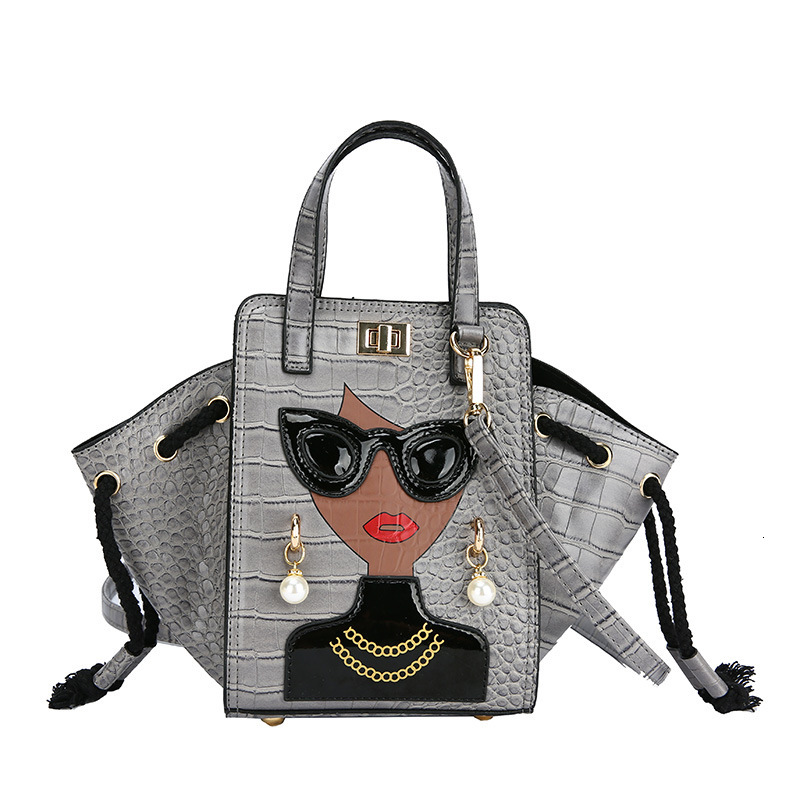 2025S Fashion Designer Internet Celebrity Personality Small Fashion Glasses Beauty Trend Stone Pattern Hip Hop Handheld Crossbody Bucket Bag