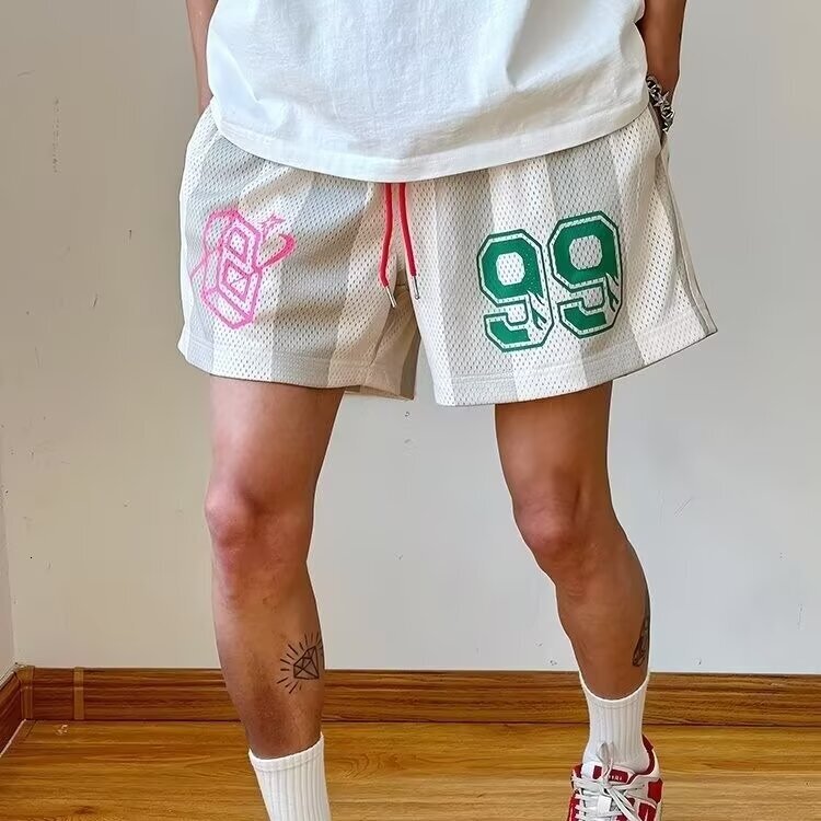 2025S Fashion Designer American High Street Personalized Men S Summer Trendy Brand Loose Casual Basketball Training Quick Drying Breathable Sports Sho