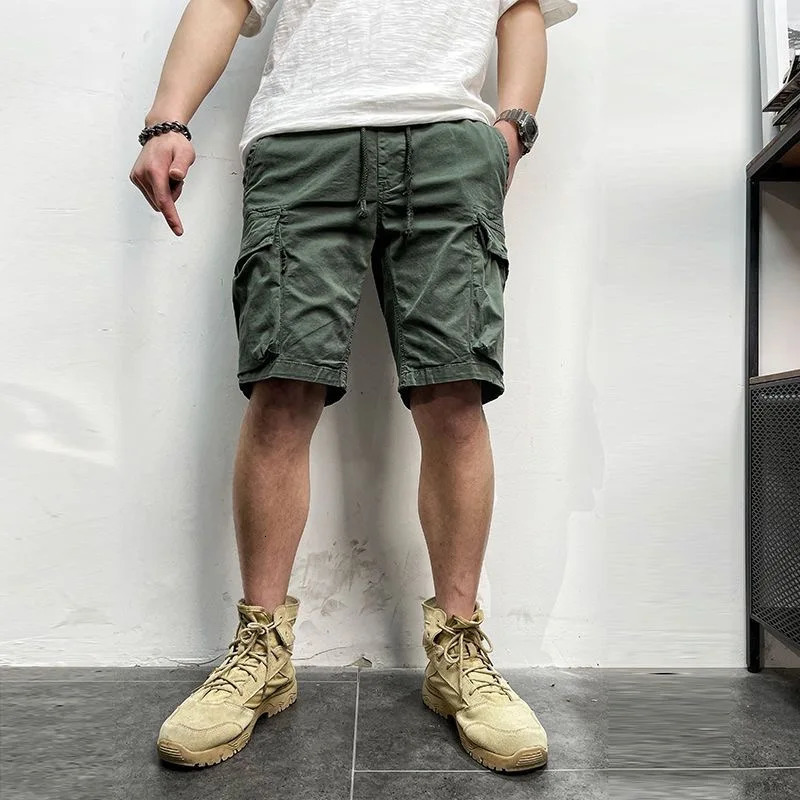 Summer mens casual goods cotton shorts mens retro pocket outdoor shorts mens workwear Safari shorts 250321
