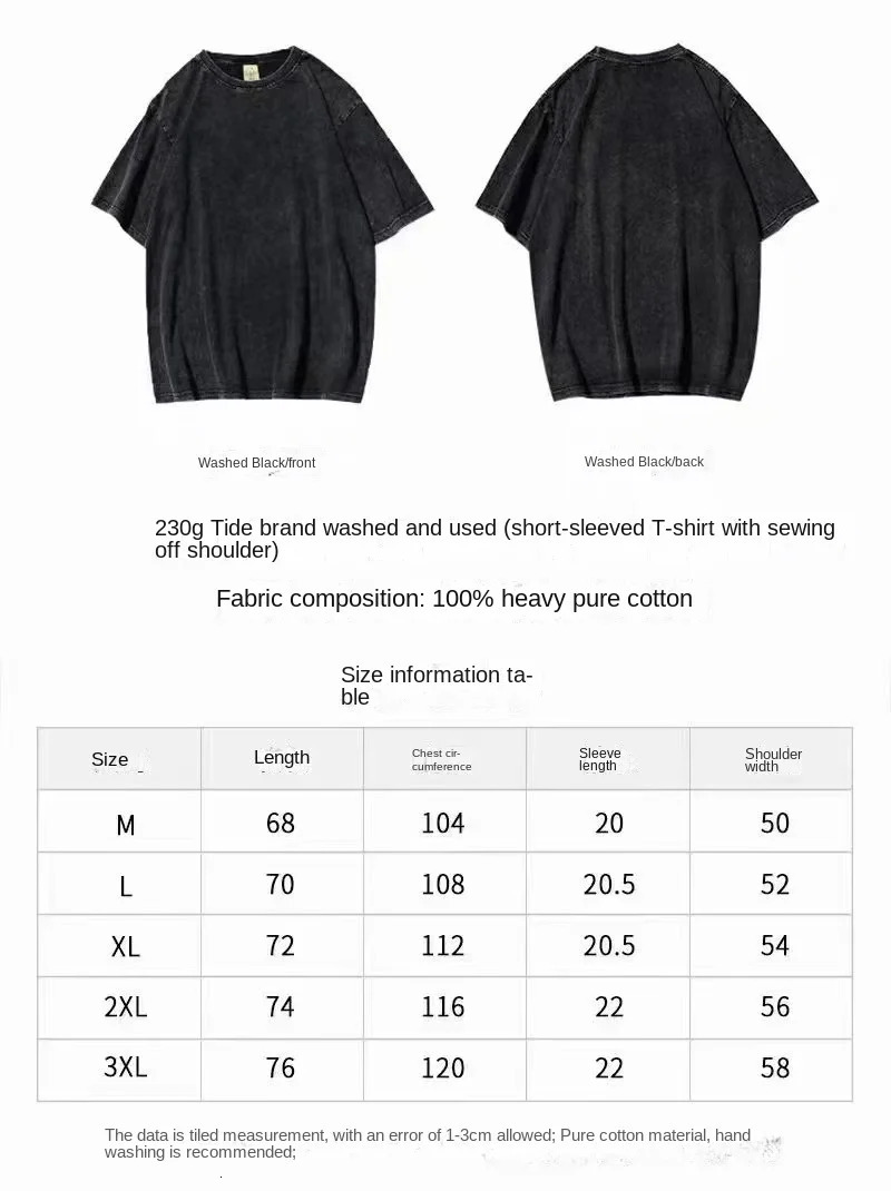 VTMNTS letter printed menswomens washed retro Tshirt made of pure cotton oversized round neck comfortable pregnant womens top 250320