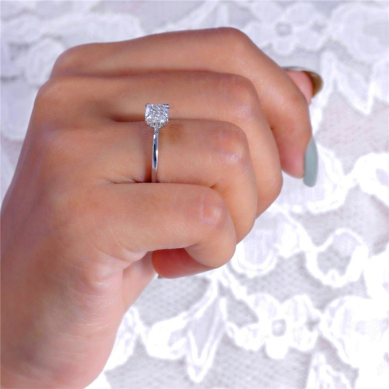 Jewelry 1.0 Carat Cushion Cut Hiden Halo Engagement Ring For Women Solid White Gold Lab Diamond IGI Certificate Wedding Ring E VS1 HPHT CVD Diamond