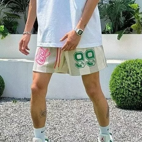 2025S Fashion Designer American High Street Personalized Men S Summer Trendy Brand Loose Casual Basketball Training Quick Drying Breathable Sports Sho