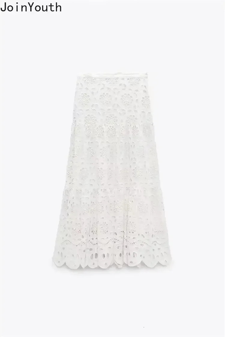 White Hollow Out Women Shirt 250318