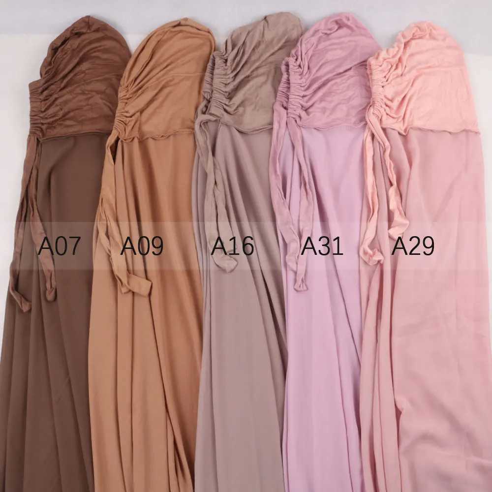 Pin Instant Chiffon headscarf Muslim headscarf with bottom cap headscarf with inner cap X250324
