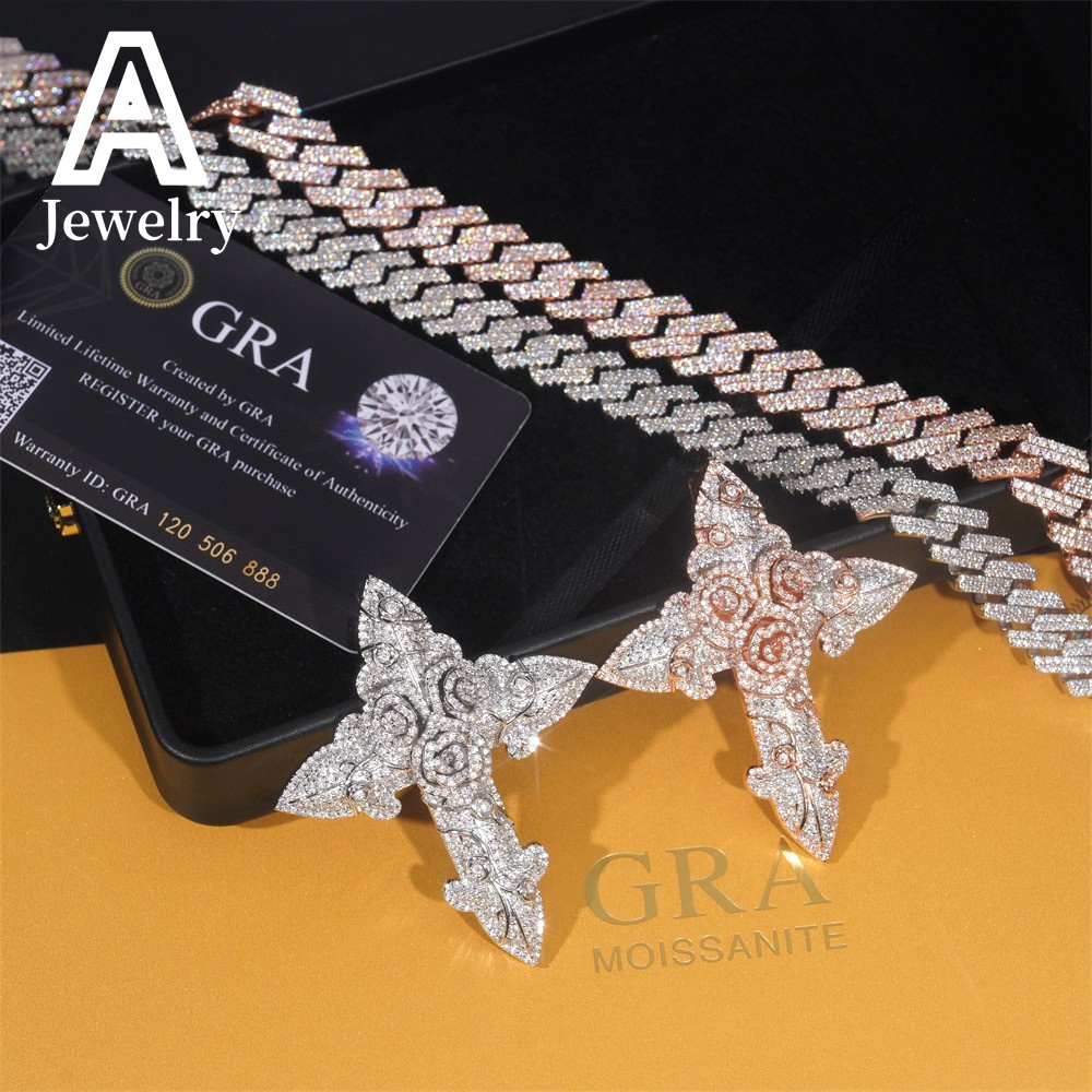 Iced out jewelry Beautiful Hip Hop Pendant Women Fine Jewelry 925 Sterling Silver VVS Moissanite Diamond Pendent