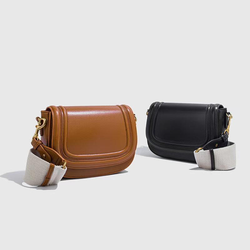 Family New Women S Wide Strap Single Shoulder Oblique Cross Underarm Saddle Bag