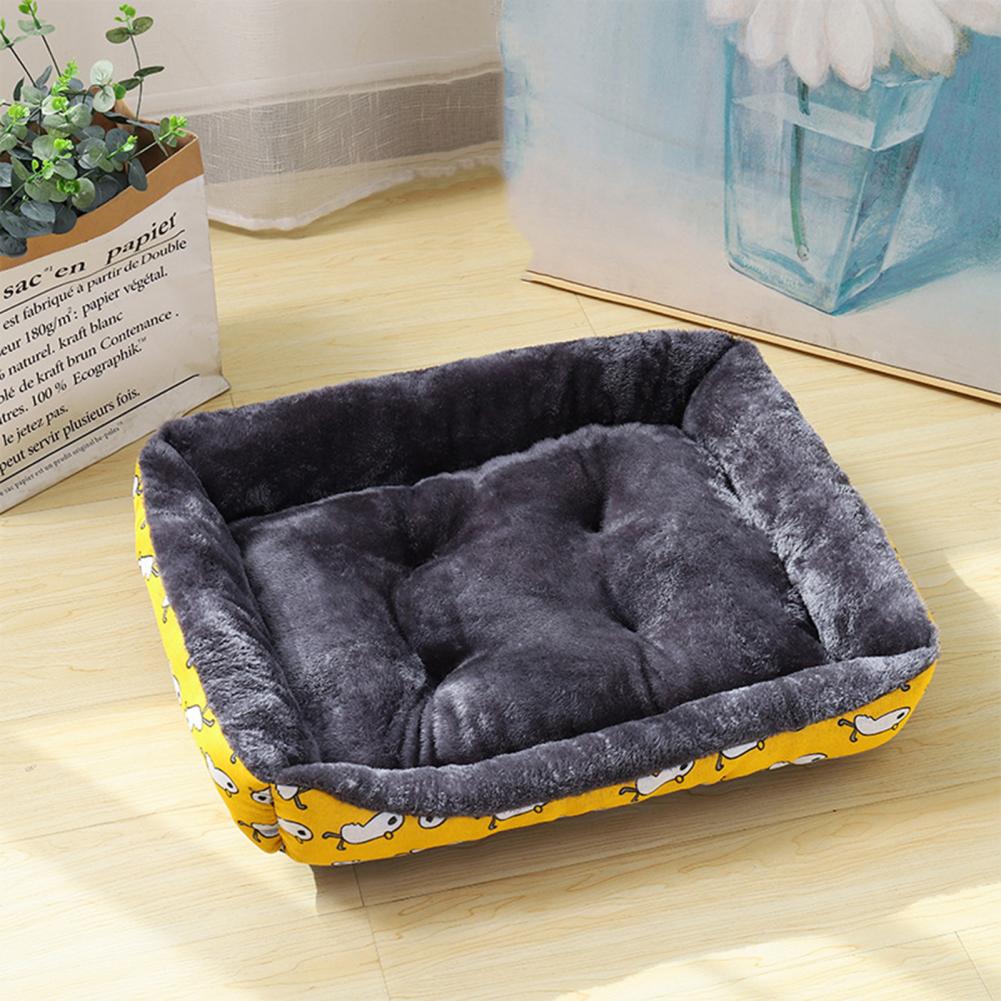 Pet Winter Nest - Cozy Rectangle-Shaped Kennel with Stylish Animal Pattern Cushions for Dogs & Cats