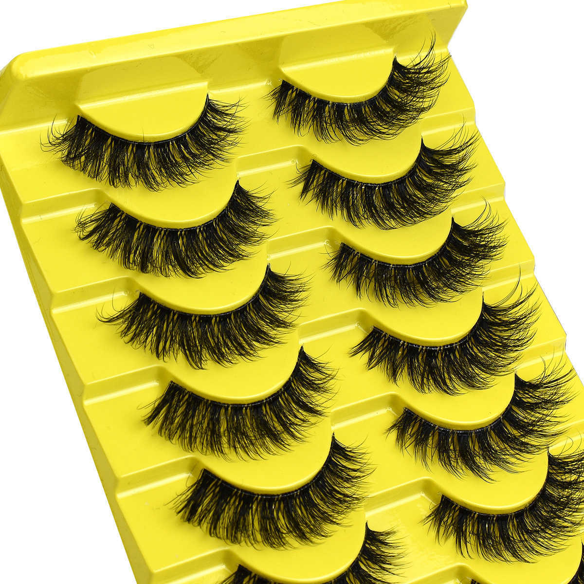 10 Pair Set Full False Eyelash Transparent Terrier Fox Series Thick Curly Eyelash W250324