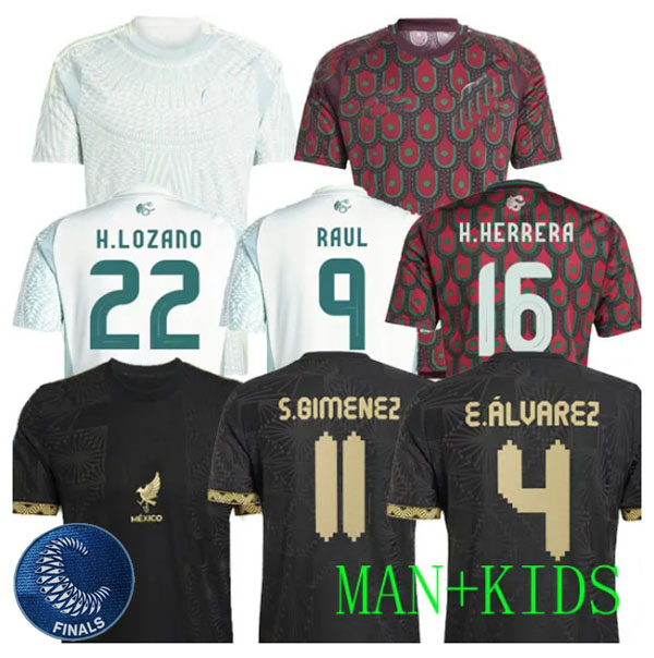Mexico 2025 Gold Cup soccer jersey Copa America A.VEGA RAUL CHICHARITO LOZANO J. QUInONES 24 25 H.LOZANO Men Kids Football Shirts Uniforms E. ALVAREZ fans PLAYER FINAL