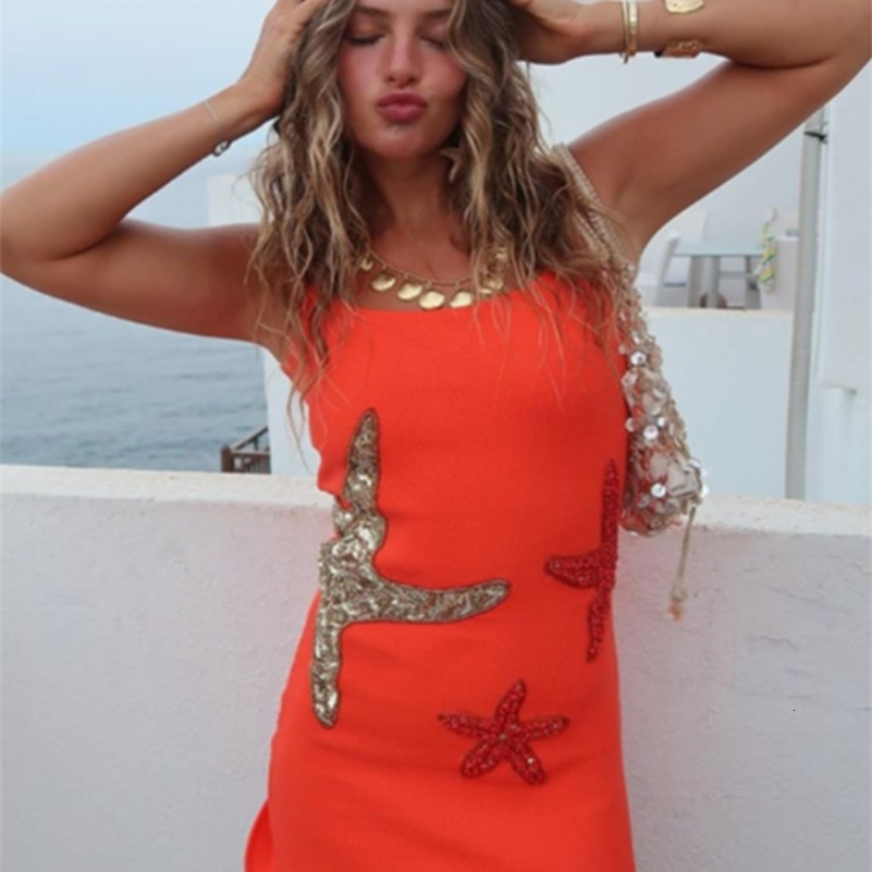 Chic Sparkling Star Print Ruffle Women Mini Dresses Elegant Sleeveless Backless Pleated Knit Prom Dresses 2025 Female Party Robe 250322