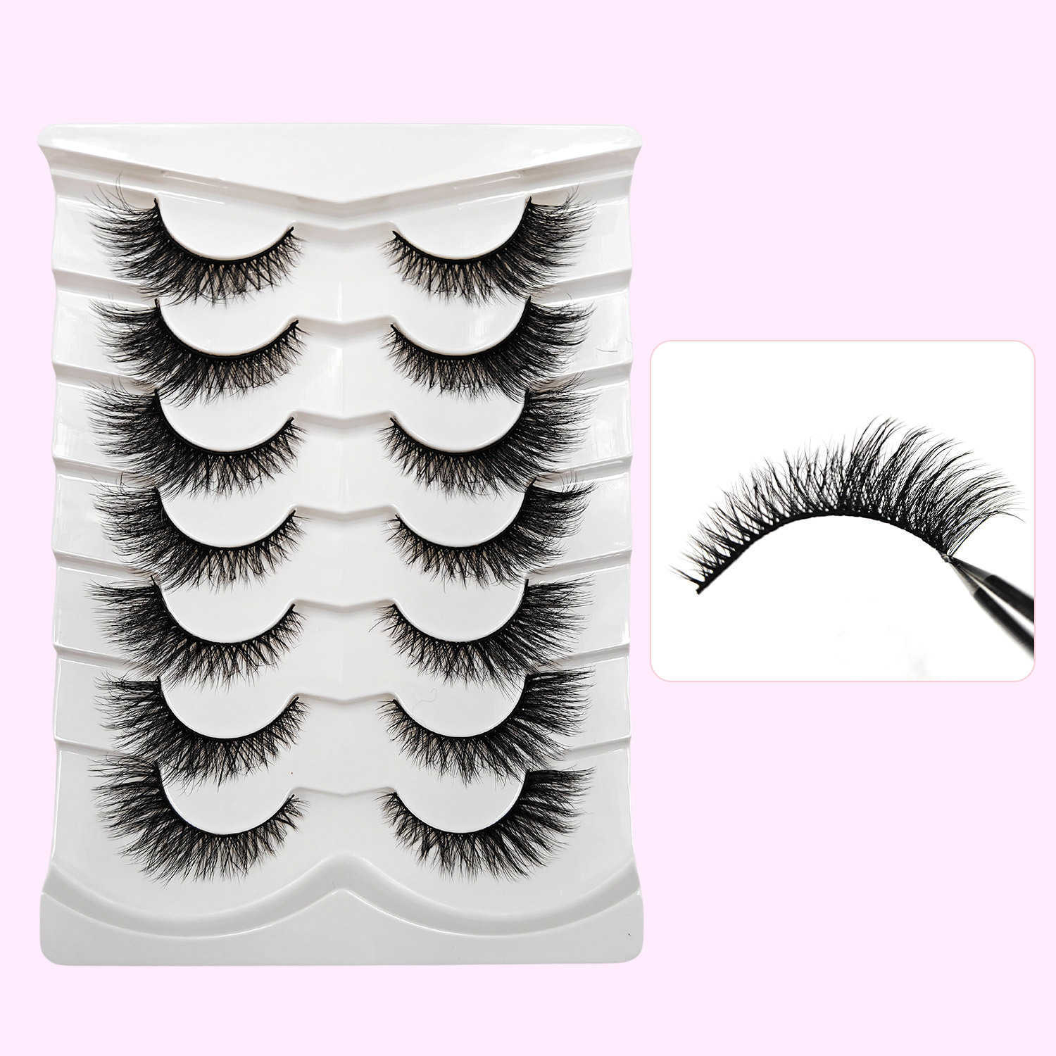 Seven pairs of dense explosive eyelashes messy and fluffy synthetic false eyelashes W250324