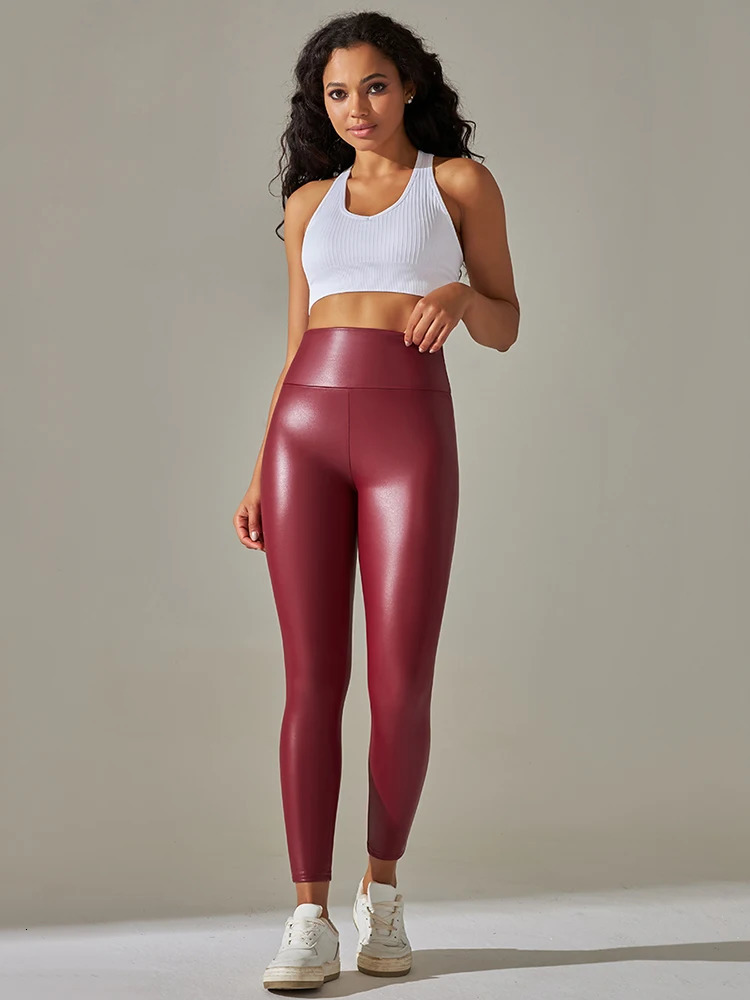 6color summer PU leather pants for women high waisted tight fitting push leg sexy elastic Trouser plus size jeans 250324Z