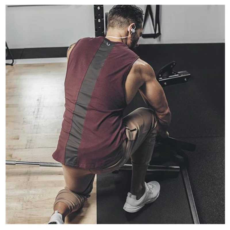 Mens gym summer vest fitness training clothing quick drying and bodybuilding sleeveless compression shirt casual basketball vest X250324