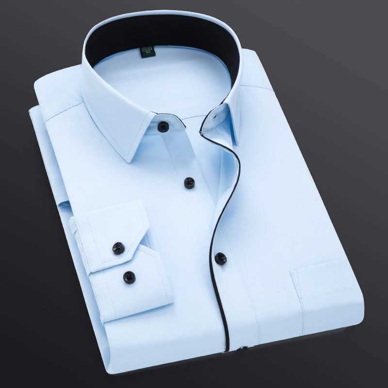 Mens clothing wedding dresses long sleeves mens dresses mens business parties solid casual shirts work clothes formal ultra-thin mens shirts X250324