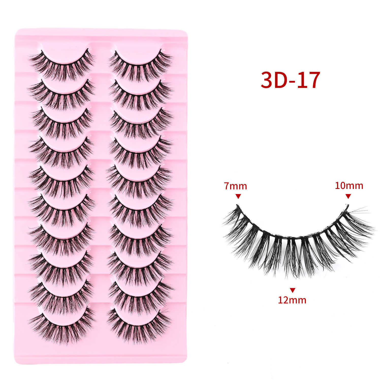 Ten Pair 3D Synthetic Fiber False Eyelash New Product Thick Exaggerated Curling Thick Eyelash W250324