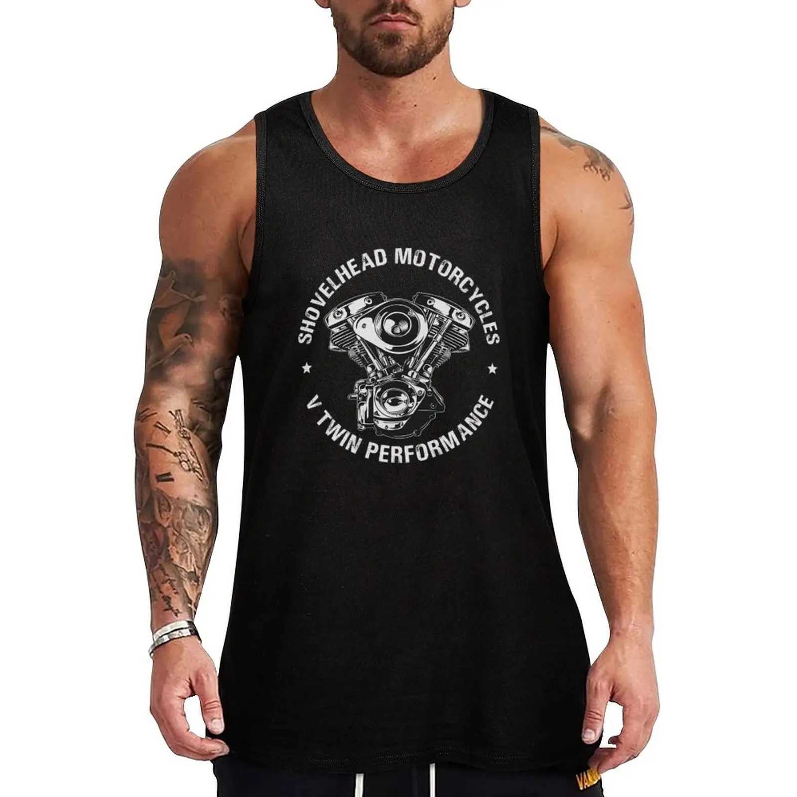 Shovel motorcycle vest sleeveless vest sleeveless t-shirt mens gym sportswear X250324
