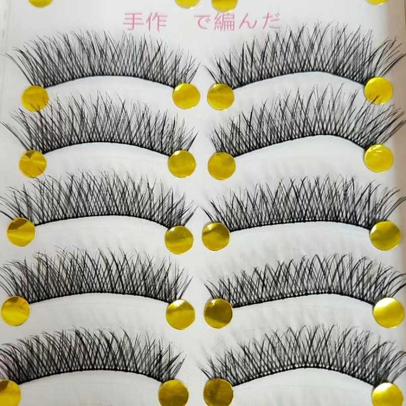 Cross 6 eyelets elongated thick 16 forked cotton thread pure handmade false eyelashes soft bridal makeup eyelashes W250324