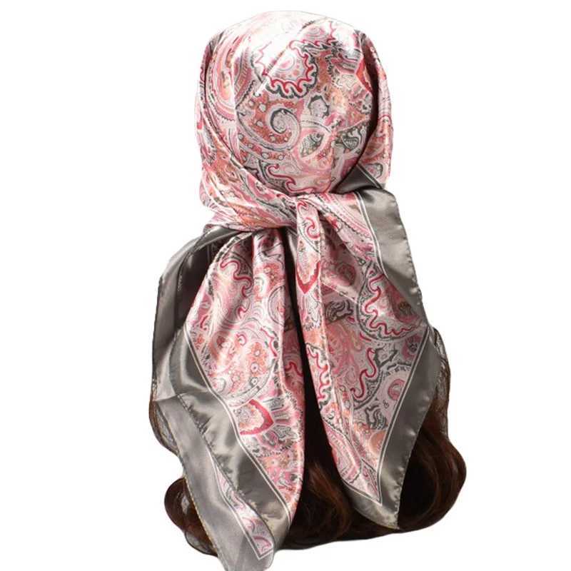 High quality silk square scarf with top wrapping and four seasons hair scarf Foard Iuxe Bandana womens scarf 90x90cm X250324