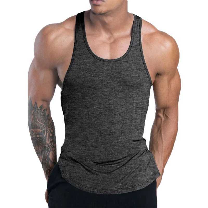 Mens fitness vest summer fitness training underwear running vest quick drying elastic loose sports vest mens top X250324