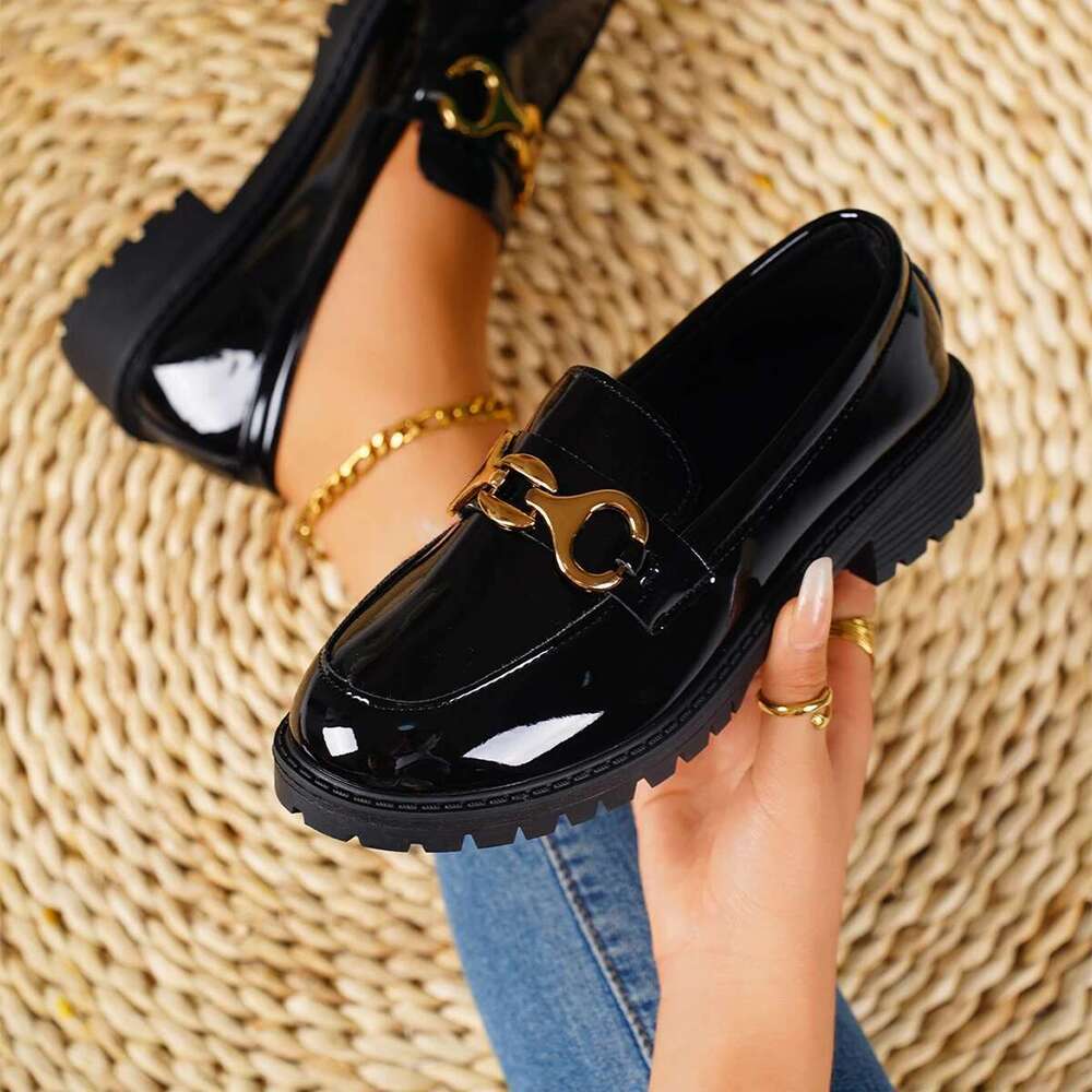 Fashion Round Toe Summer New 2025 Women's Casual Wedge Lolita Shoes Brand Loafers Trendy Wedding Bridesmaids High Heels
