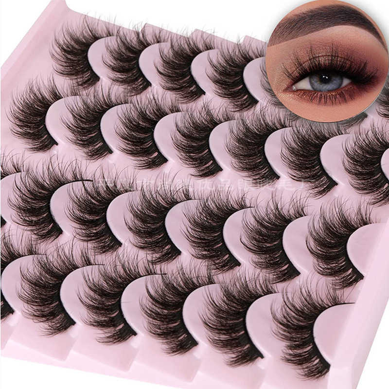 14 pairs of imitation mink explosive fur false eyelashes with three-dimensional curling thick and messy imitation of real and fake eyelashes W250324