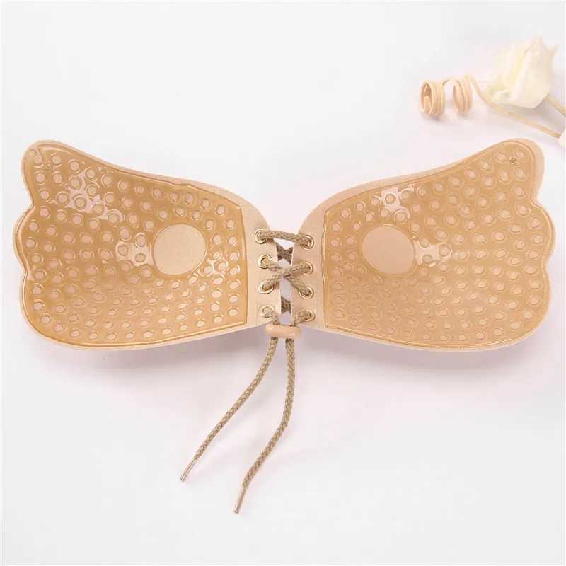 Adhesive strapless womens strapless bra push up adhesive invisible lifting braXJ250324