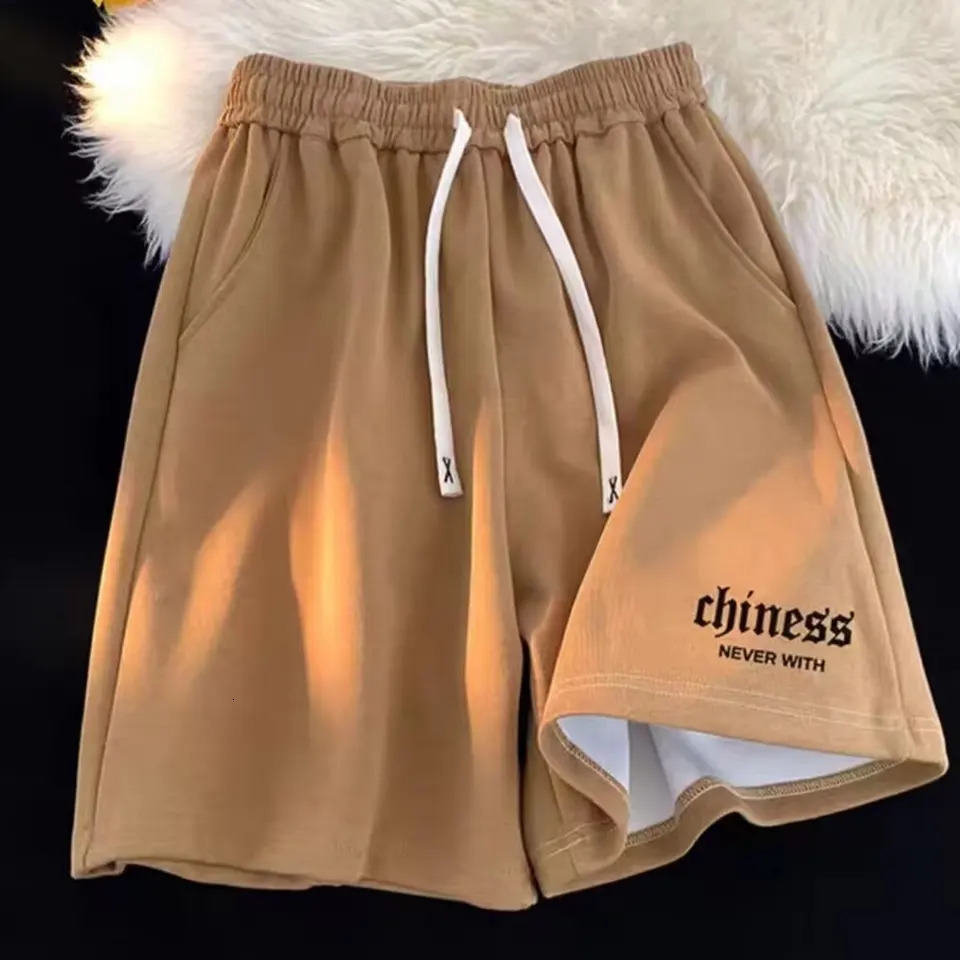 Floral print sports shorts for mens summer loose straight leg casual pants trend onepiece quarter 250312