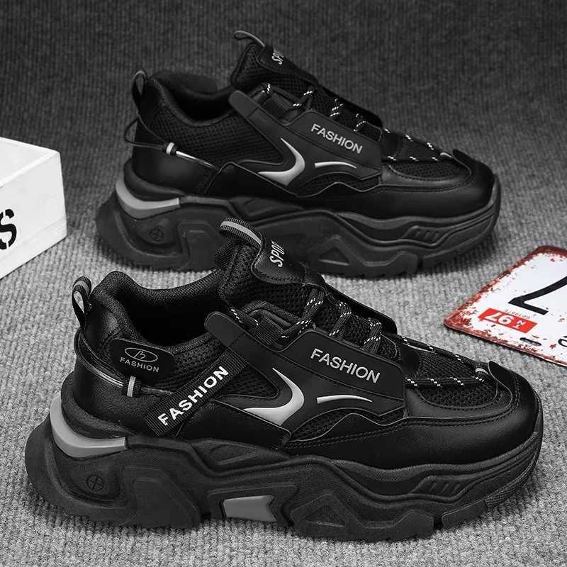High quality mens platform sports shoes Fi breathable sports version running shoes dad shoes comfortable walking shoesXJ250324