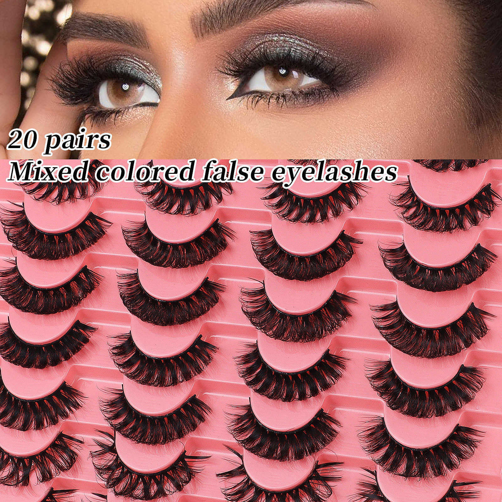 New product Thick mix and match 20 pairs of fake eyelashes Russian curly eyelashes simulated eyelashes W250324
