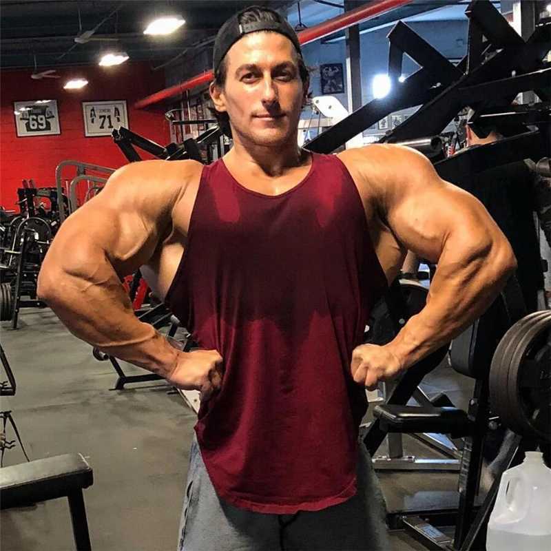 Solid color cotton breathable summer clothing gym exercise muscle fitness T-shirt mens running sports vest X250324