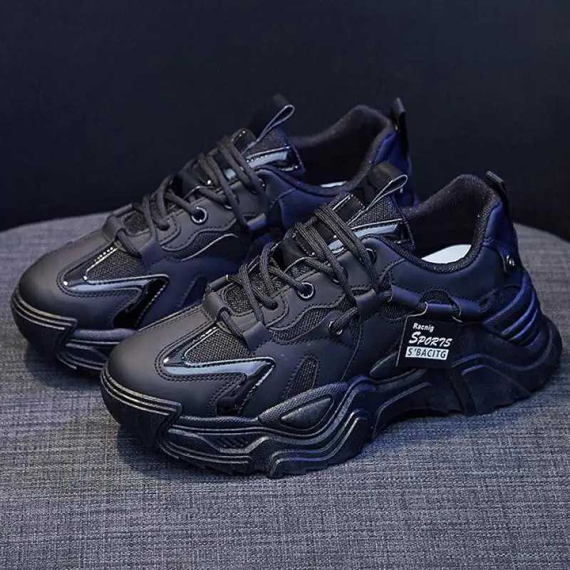 Womens white casual shoes thick soled sports shoes black womens 2025 Fi N-Slip Spring and Autumn platform sports shoes womensXJ250324