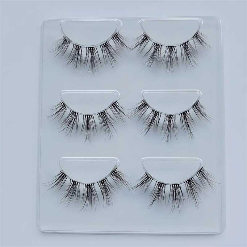 Transparent stem long thick false eyelashes black brown simulation Barbie eye makeup exaggerated styling can be segmented gm23 W250324