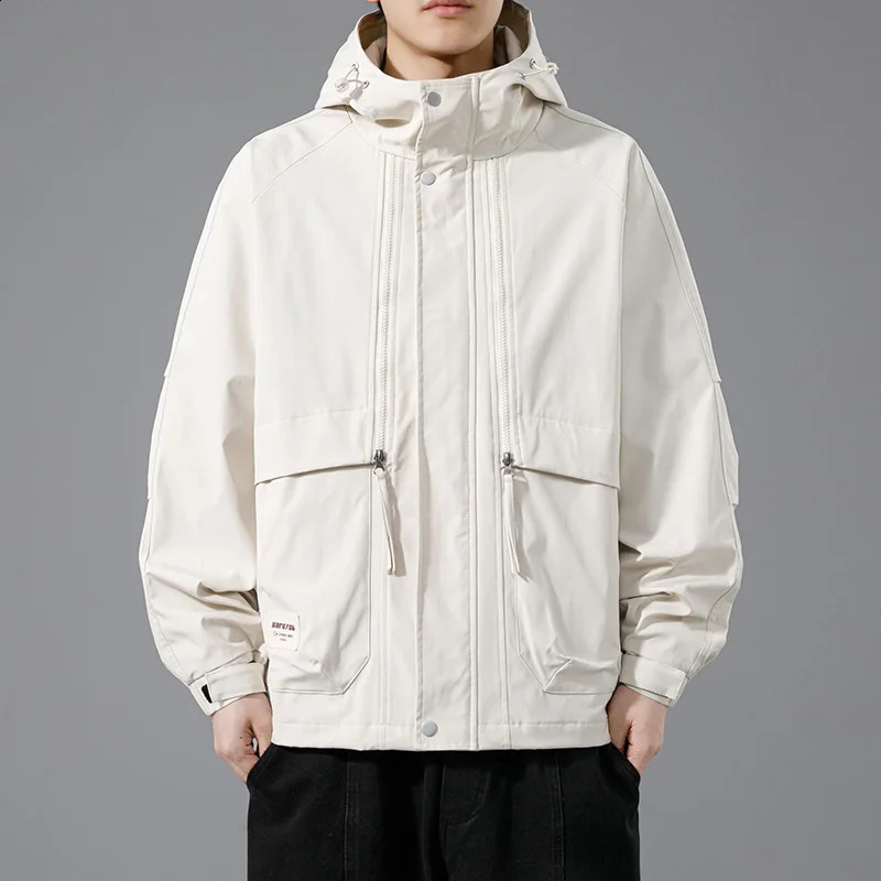 Windproof mens jacket with large pockets waterproof trench oversized size 6XL 7XL 8XL Plus size spring casual motorcycle loose fit 250321