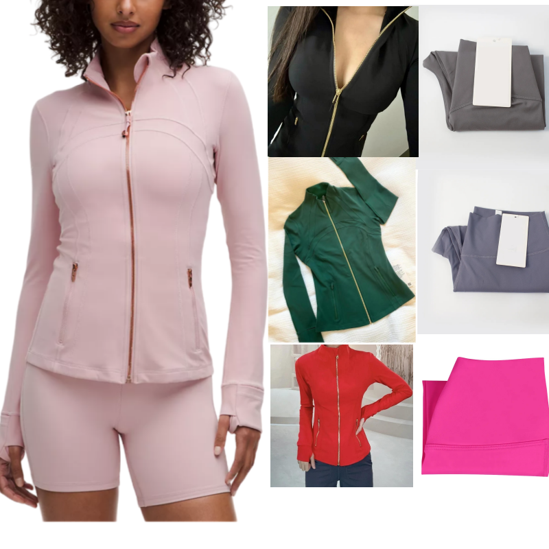 Women designer Yoga Cropped DF Jacket Outfit Women Gold Zipper Nu Activewear Slim Fit Zip Thumb Hole Running Workout Fitness Jackets 2025 Hot sell
