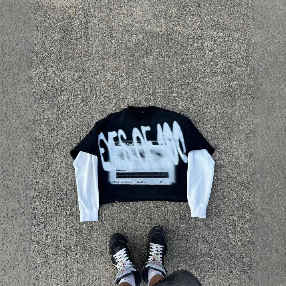 Harajuku Fashion Street Wear Men's Printed American New Casual Hoodie