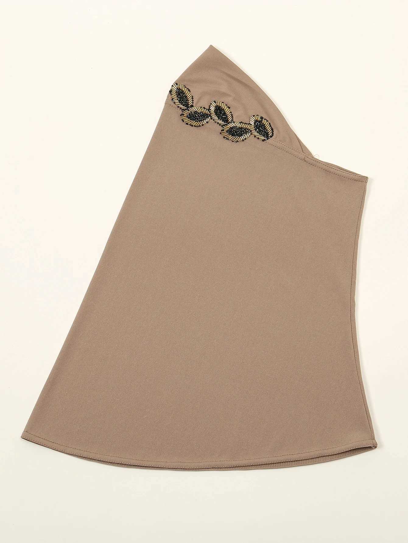 New mode of instant Muslim headscarf with water diamond bead bottom card headscarf warm Islamic headscarf Ramadan headscarf X250324